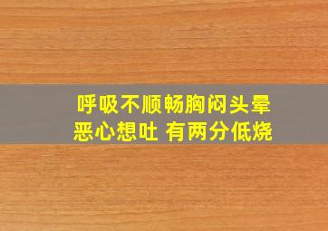 呼吸不顺畅胸闷头晕恶心想吐 有两分低烧